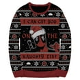 thumbnail image 1 of Mens Marvel: Deadpool Naughty List Ugly Christmas Pattern Sweatshirt, 1 of 3