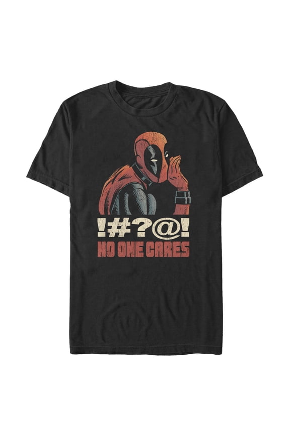 Mens Marvel: Deadpool No One Cares Whisper T Shirt
