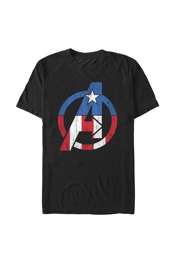 Mens Marvel Distressed Cap Logo T Shirt