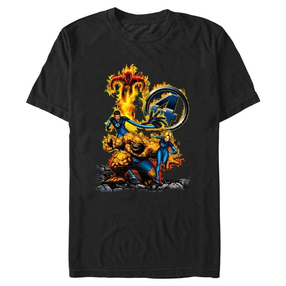 Mens Marvel: Fantastic Four On Fire T Shirt