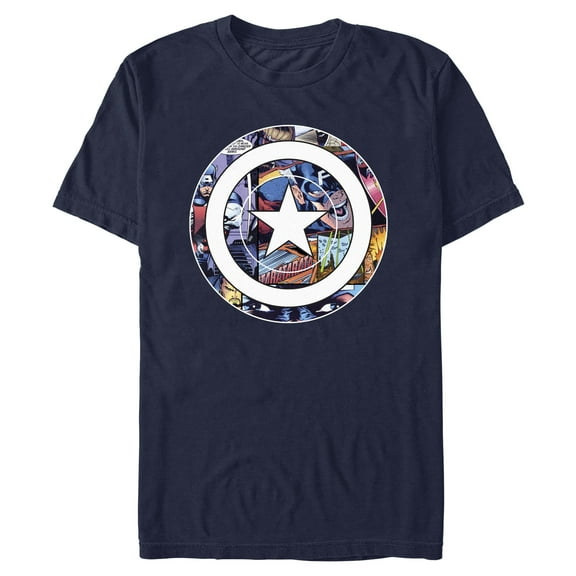 Mens Marvel Shield Collage Badge T Shirt