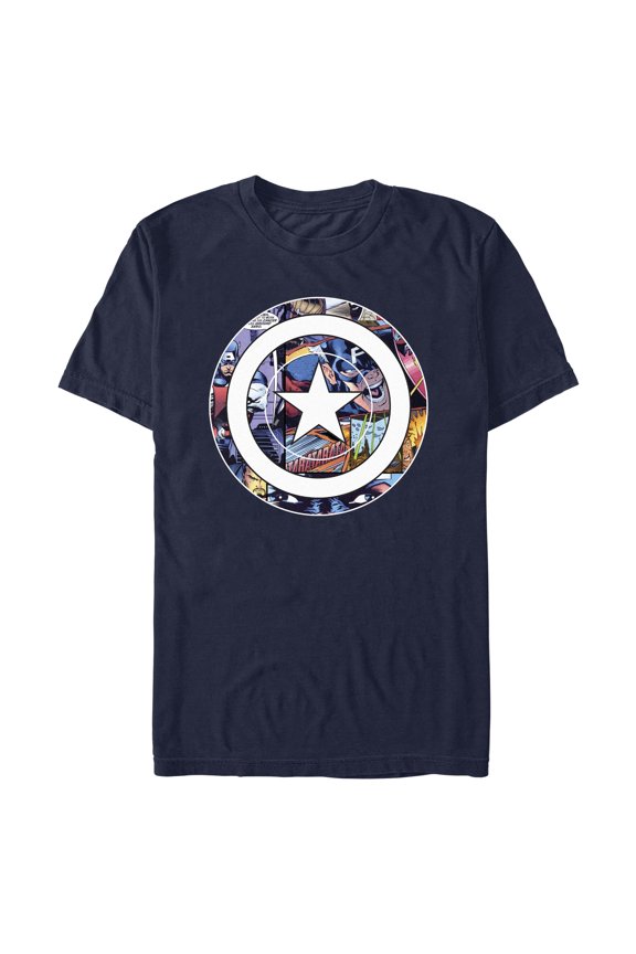 Mens Marvel Shield Collage Badge T Shirt