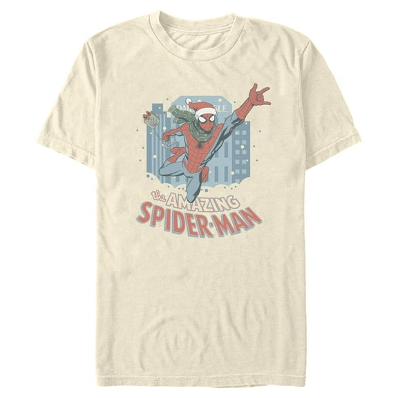 Mens Marvel: Spider-Man Amazing Christmas Swing Spidey T Shirt