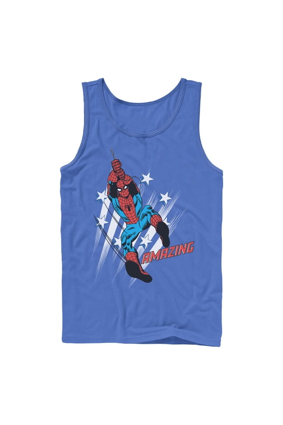 Mens Marvel: Spider-Man Amazing Stars Pose Tank Top