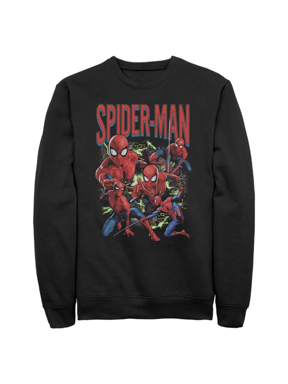 Mens Marvel: Spider-Man Spidey Comic Poses Collage Sweatshirt