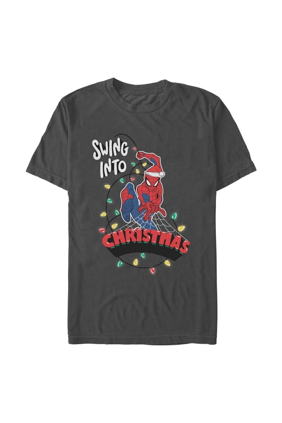 Mens Marvel: Spider-Man Swing Into Christmas T Shirt