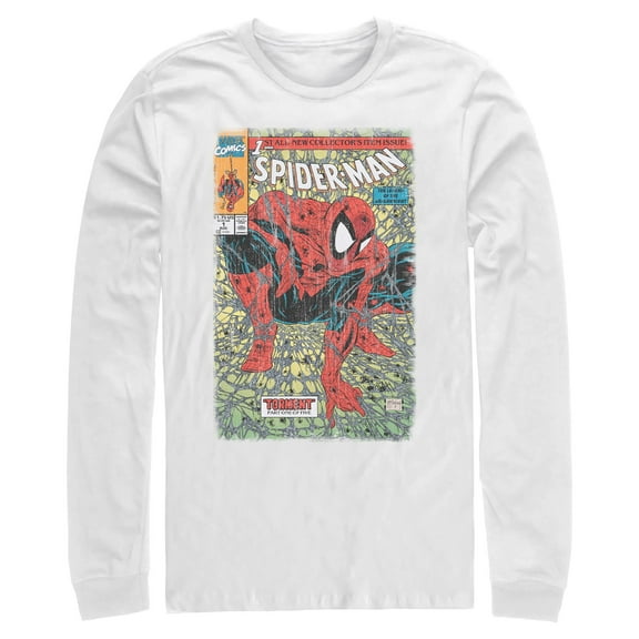 Mens Marvel Spider-Man Torment Comic Cover Long Sleeve Shirt