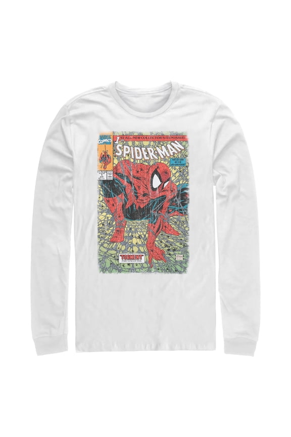 Mens Marvel Spider-Man Torment Comic Cover Long Sleeve Shirt