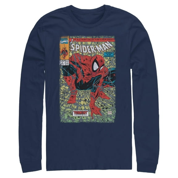 Mens Marvel Spider-Man Torment Comic Cover Long Sleeve Shirt