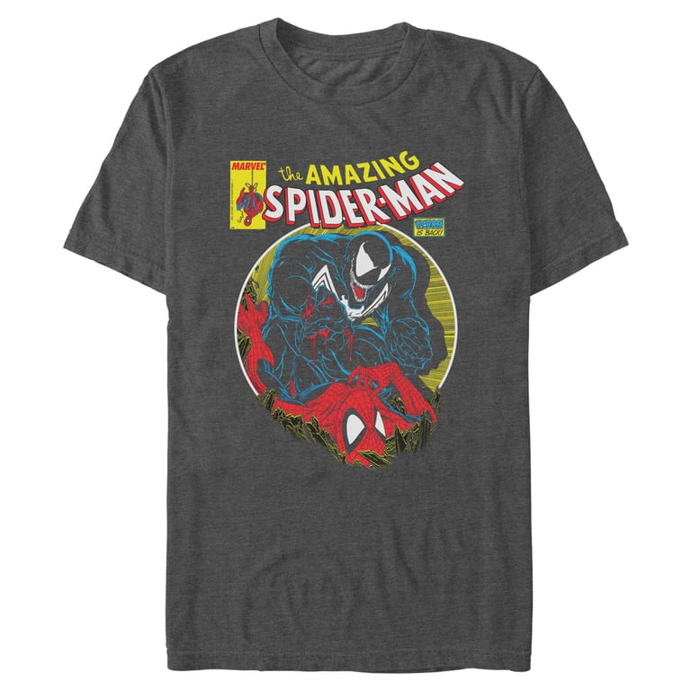 Mens Marvel: Spider-Man Venom Vs Spidey Battle T Shirt - Walmart.com