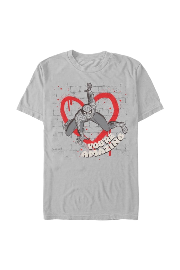 Mens Marvel: Spider-Man You Are Amazing Love Graffiti T Shirt