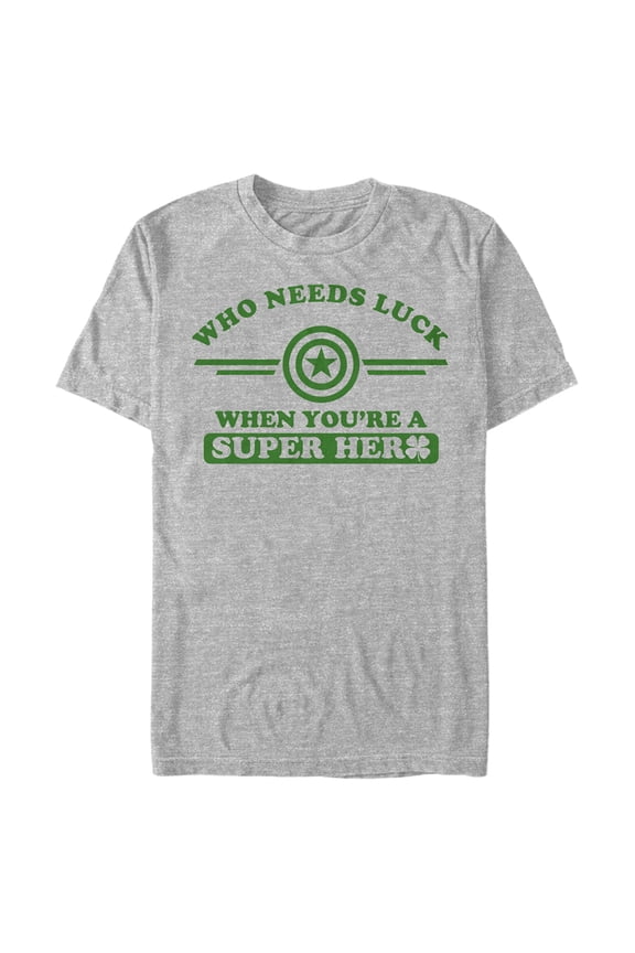 Men's Marvel St. Patrick's Day Captain America No Luck Needed Graphic T-Shirt