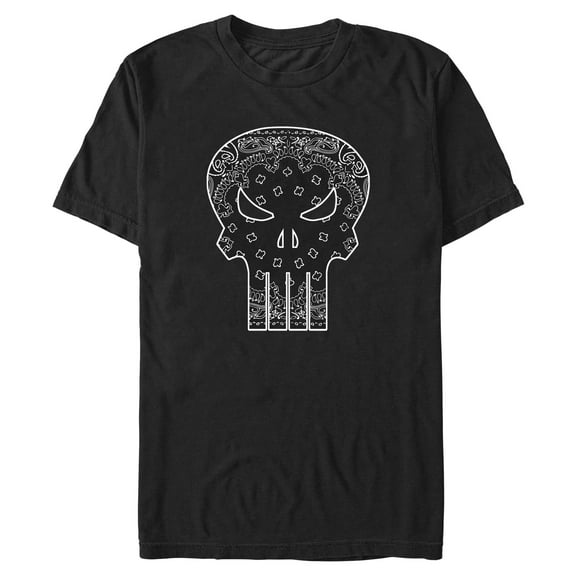 Mens Marvel: The Punisher Paisley Skull T Shirt