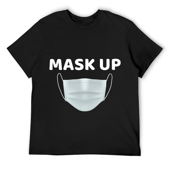 Mens Mask Up Design T-Shirt Black