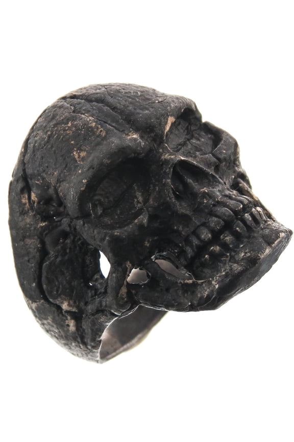 Mens Masonic Skull Dark Patina 925 Sterling Silver Biker Ring