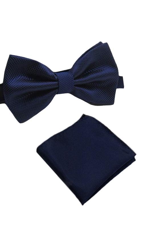 Mens Matching Bow Tie and Handkerchief Set