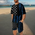 thumbnail image 1 of Mens Matching Shirt and Shorts Set Short Sets for Men 4th of July Shorts Set Mens Independence Day Short Set Men Casual Round Neck Printing Short Sleeve Blouse and Shorts Pants Suit, 1 of 7