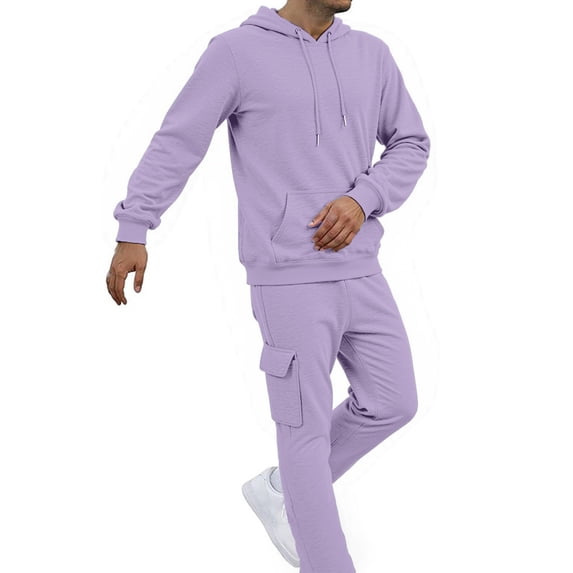 Mens Matching Sweat Set 2 Piece Outfit Set Casual Sports Long Sleeve Hoodie Sweatshirt Sweatpants Suit Athletic Jogging Set