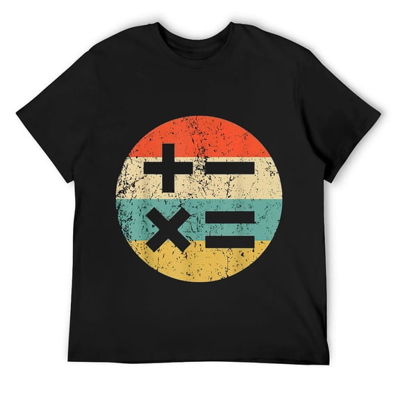 Mens Math Teacher Shirt - Vintage Retro Math Symbols T-Shirt Black XL