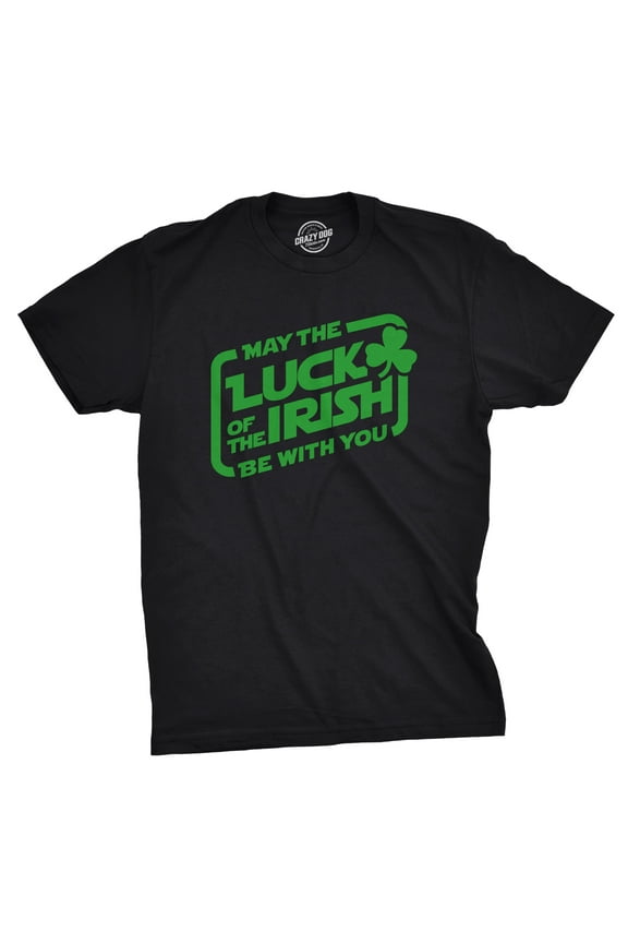 Mens May The Luck of The Green Be With You T Shirt Funny Saint Patricks Day Tee Graphic Tees