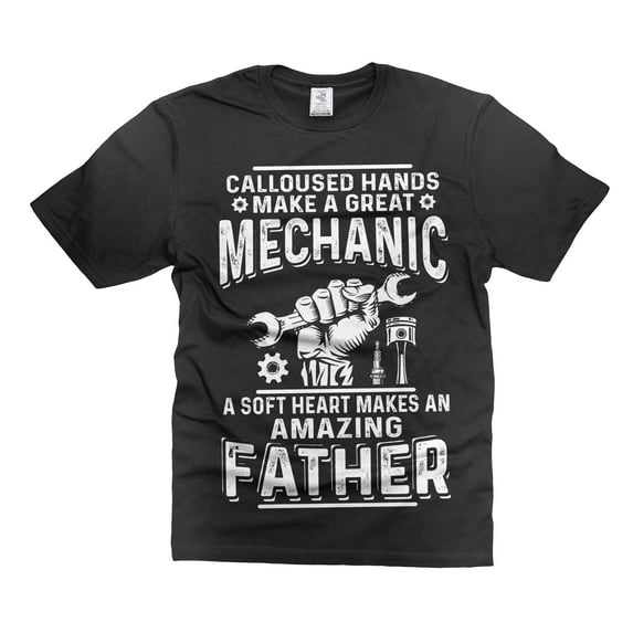 Mens Mechanic T-shirt Mechanic Father Shirt Father's Day Mechanic Gifts Funny Saying Shirt For Men (Large Black)