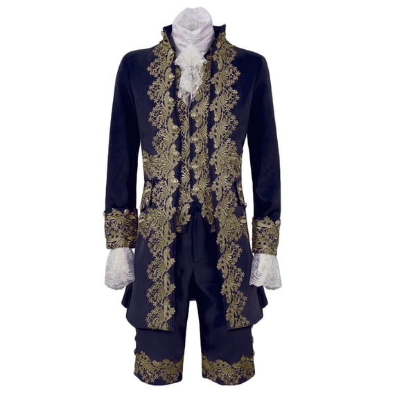 Mens Medieval Court Style Outfit Long Sleeve Coat, Pant, Tanks, Victorian Halloween Prince Cosplay Costumes