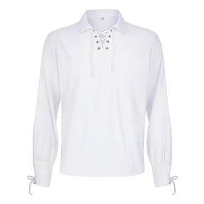 Mens Medieval Pirate Shirt Renaissance Viking Lace Up Knight Mercenary Halloween tops Without Belt