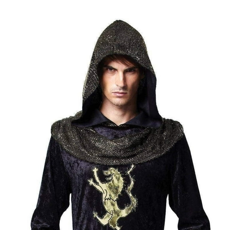 Mens Medieval Prince Hooded Robe Adult Costume Male Mens Medieval Prince Hooded Robe Adult Costume Male