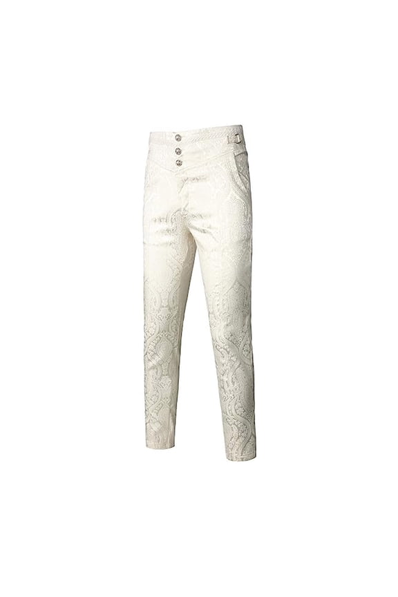 Mens Medieval Trousers High-Waisted Pattern Renaissance Dress Up Pants Halloween Pants XL