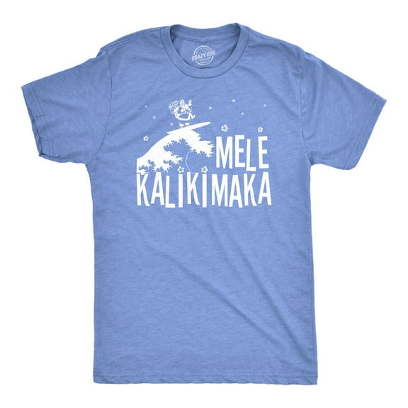 Mens Mele Kalikimaka T Shirt Funny Surfing Hawaiian Christmas Santa Tee Graphic Tees