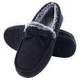 thumbnail image 1 of Mens Memory Foam Moccasin Slippers Fuzzy Lining, Soft Comfy Suede Mens House Indoor Bedroom Slippers Non-Slip, 1 of 6