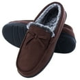 thumbnail image 1 of Mens Memory Foam Moccasin Slippers Fuzzy Lining, Soft Comfy Suede Mens House Indoor Bedroom Slippers Non-Slip, 1 of 6