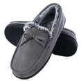 thumbnail image 1 of Mens Memory Foam Moccasin Slippers Fuzzy Lining, Soft Comfy Suede Mens House Indoor Bedroom Slippers Non-Slip, 1 of 6