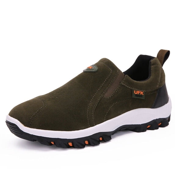 Mens Memory Foam Slip On Wide Fit Casual Walking Gym Sports Trainers Shoes Size
