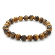 EVE'S ADDICTION Mens Men's Tigers Eye Agate Bead Bracelet, 8.00 inches