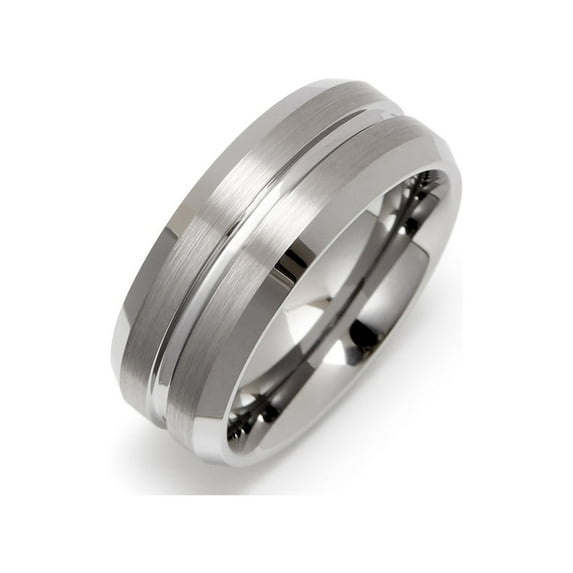 Mens Men's Wide Groove Tungsten Wedding Band, Ring Size 13