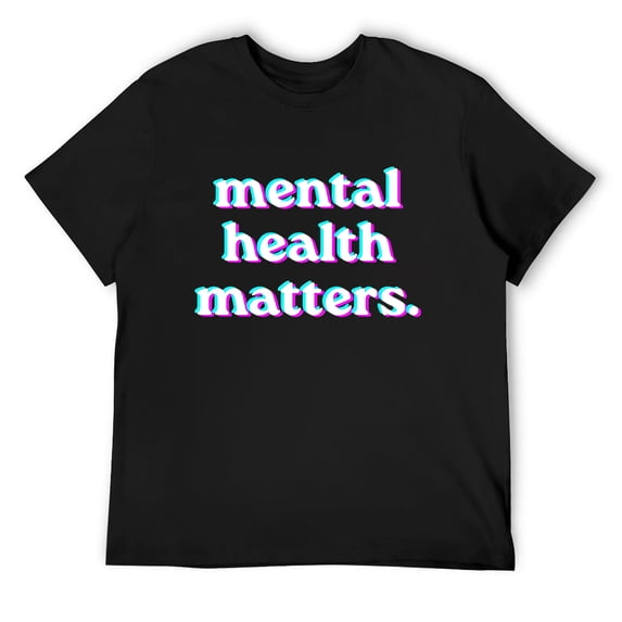 Mens Mental Health Matters Awareness Short Sleeve T-Shirt Black Medium