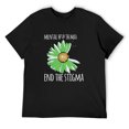 thumbnail image 1 of Mens Mental Health Matters End The Stigma Green Flower T-Shirt Black 2X-Large, 1 of 5