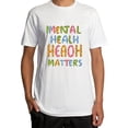 thumbnail image 1 of Mens Mental Health Matters Green Ribbon Mental Health Awareness Round Neck T Shirt White, 1 of 5