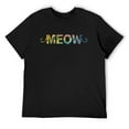 thumbnail image 1 of Mens Meow Birthday Gift T-Shirt Black, 1 of 5