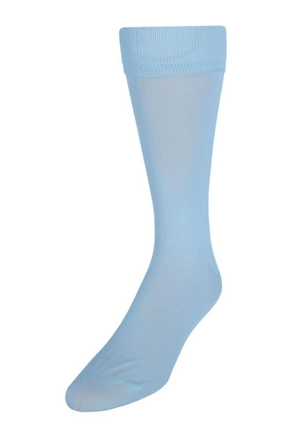 Mens Mercerized Cotton Trouser Dress Socks, Powder Blue