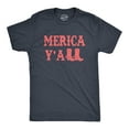 thumbnail image 1 of Mens Merica Yall T Shirt Funny Cool Fourth Of July Party Patriotic Cowboy Tee for Guys Graphic Tees, 1 of 9