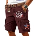 thumbnail image 1 of Mens Mermories Day 250th Anniversary Cargo Shorts, Vintage USA Flag Pattern Casual Summer Shorts Cargo Work Pants, 1 of 4