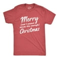 thumbnail image 1 of Mens Merry and I Cannot Stress This Enough Christmas T Shirt Funny Holiday Party Tee Graphic Tees, 1 of 6