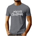 thumbnail image 1 of Mens Merry Christmas Short Sleeve T-Shirt Shirt Classic Fit Crew Neck, 1 of 4
