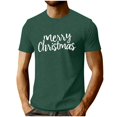 thumbnail image 1 of Mens Merry Christmas Short Sleeve T-Shirt Shirt Classic Fit Crew Neck, 1 of 4