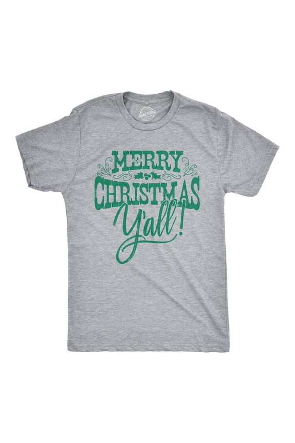 Mens Merry Christmas Yall T Shirt Cute Holiday Tee for Guys Graphic Tees