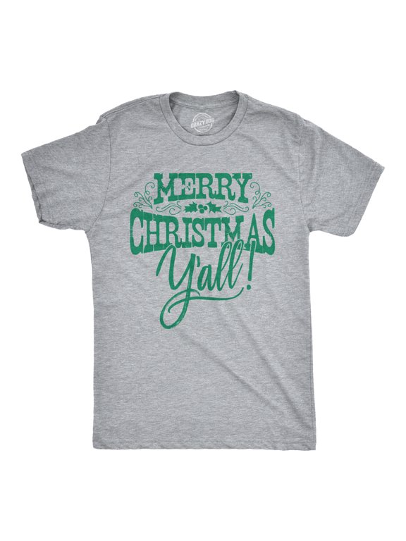 Mens Merry Christmas Yall T Shirt Cute Holiday Tee for Guys Graphic Tees