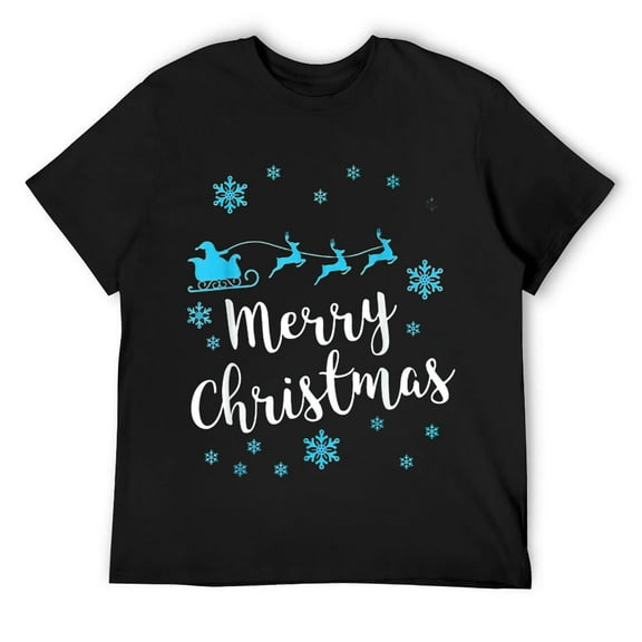 Mens Merry Christmas motif T-Shirt Black