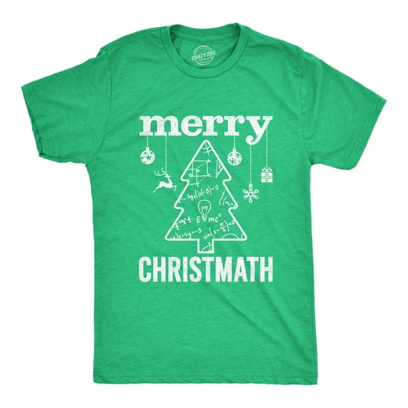Mens Merry Christmath T Shirt Funny Christmas Tree Holiday Math Graphic Tee Graphic Tees